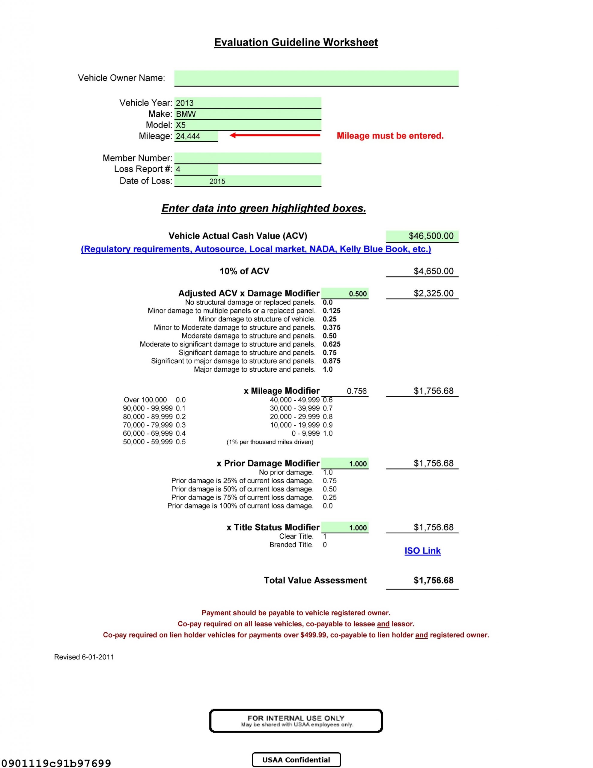 Usaa Diminished Value Formula Appraisal Engine Inc regarding measurements 2125 X 2750