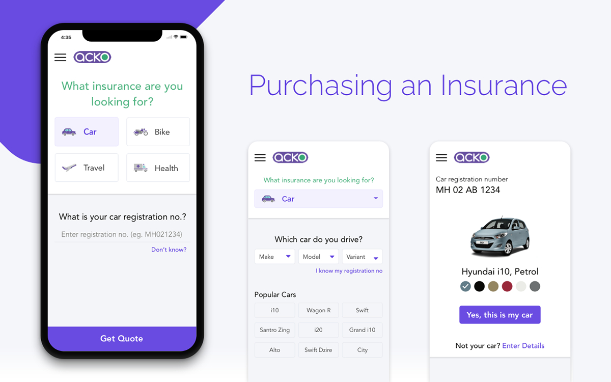 Ux Case Study Acko Insurance On Behance within dimensions 1200 X 750