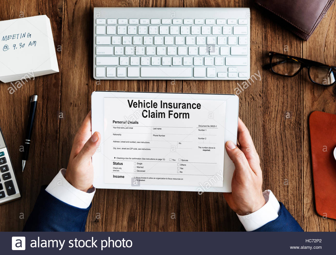 Vehicle Car Insurance Claim Form Concept Stock Photo inside sizing 1300 X 985