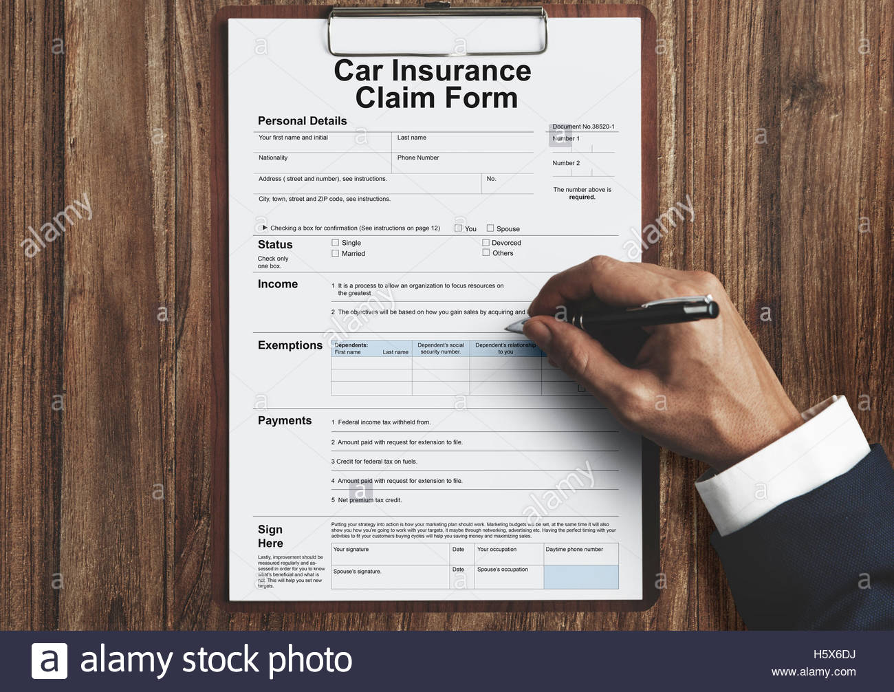 Vehicle Car Insurance Claim Form Concept Stock Photo pertaining to dimensions 1300 X 1006