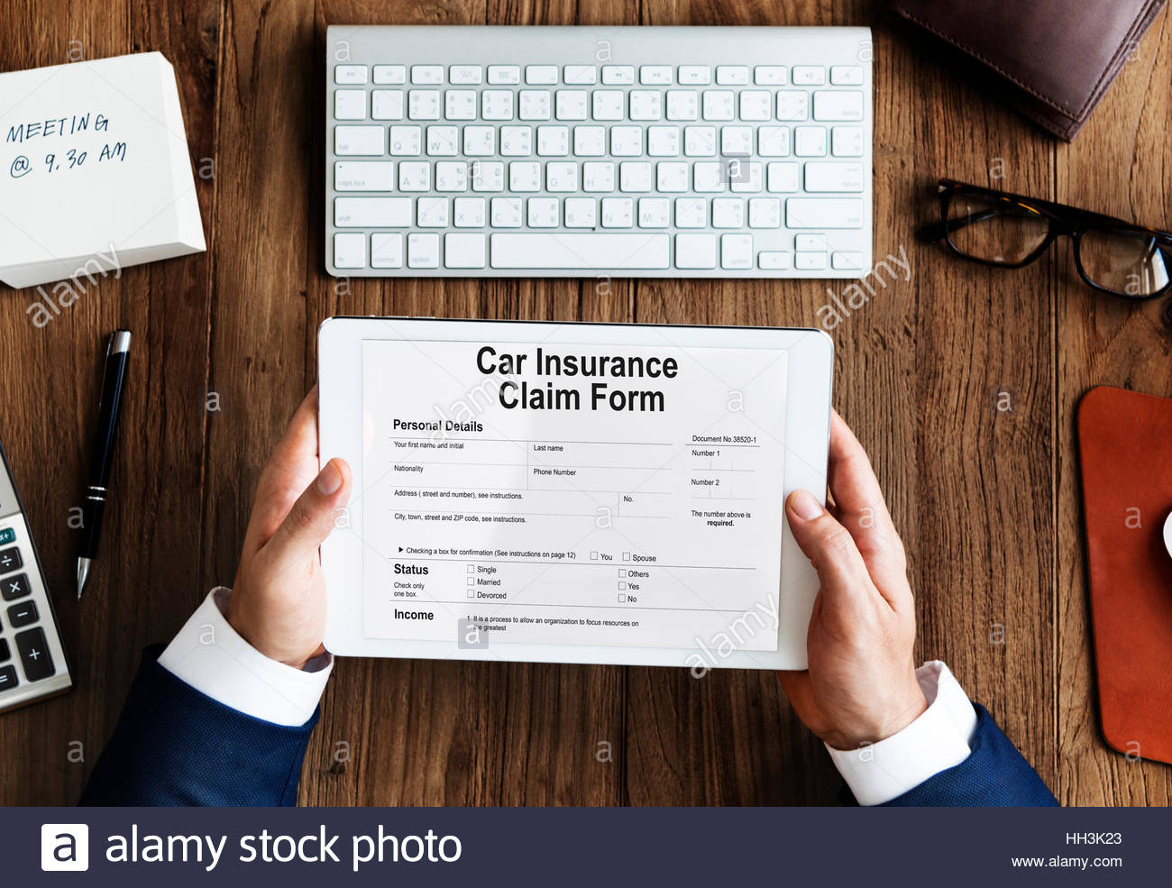 Vehicle Car Insurance Claim Form Concept Stock Photo throughout size 1300 X 985