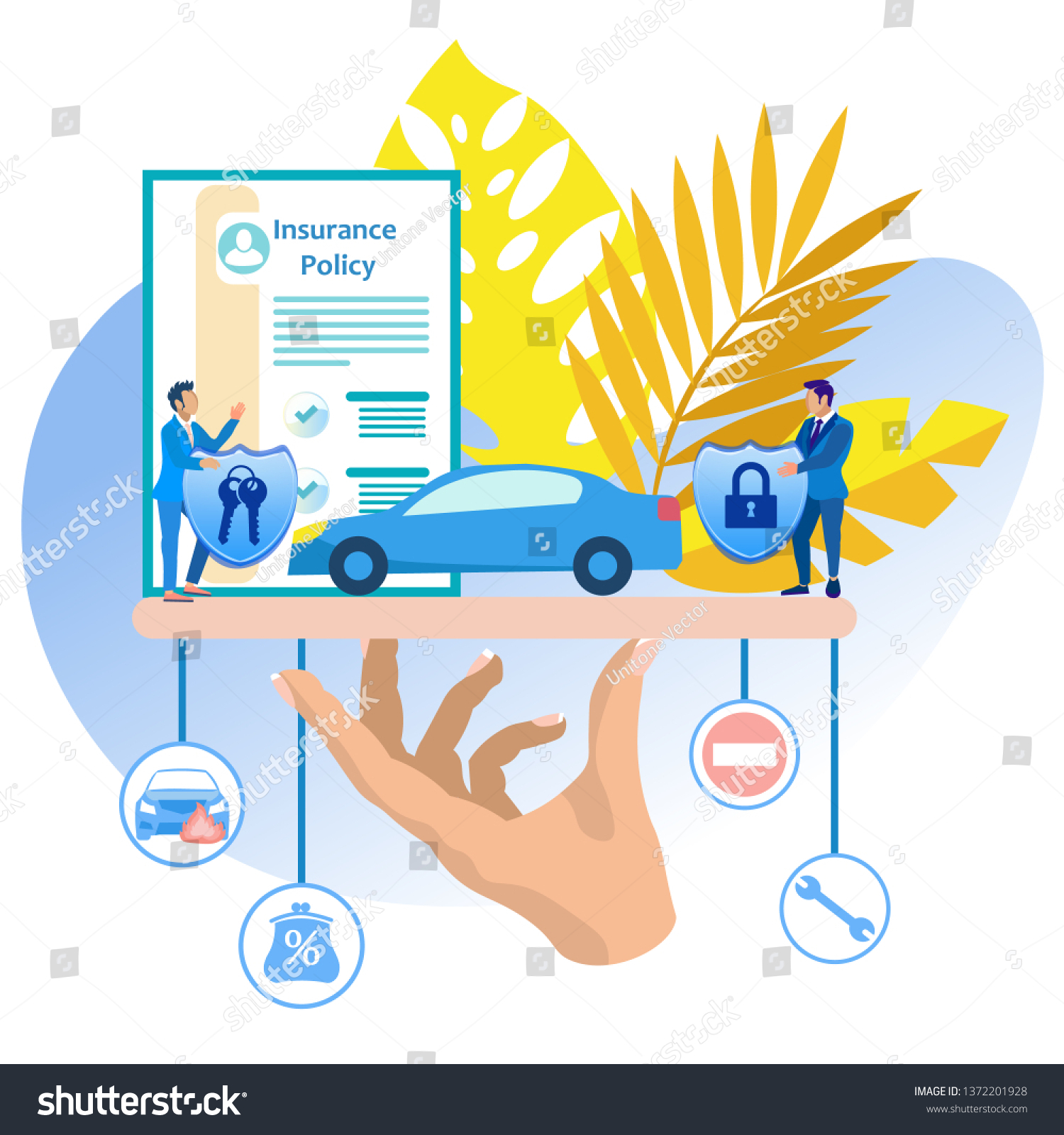 Vehicle Insurance Vector Illustration Cartoon Purchase Stock with regard to size 1500 X 1600