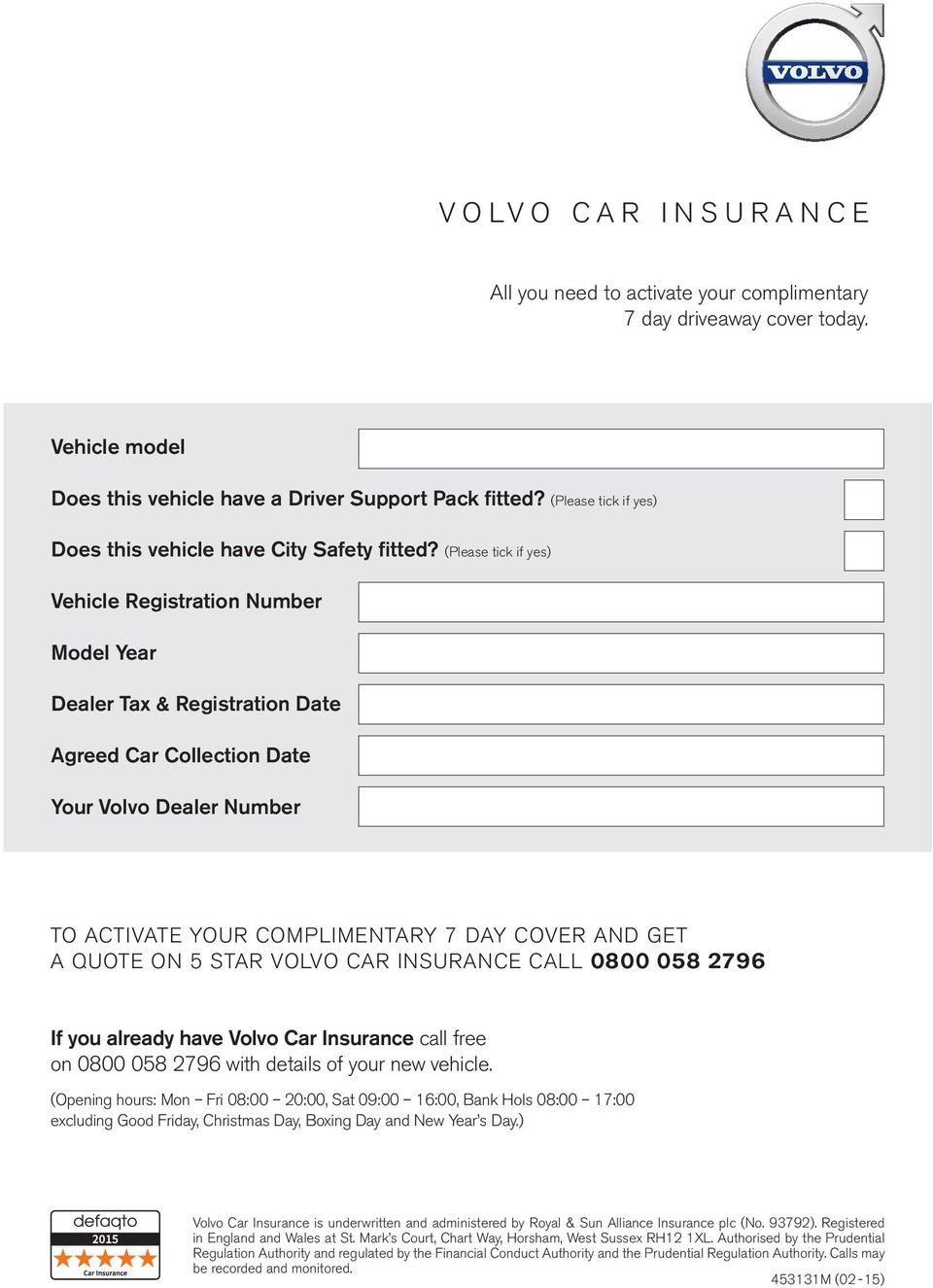 Volvo Car Insurance Your Complimentary 7 Day Driveaway inside proportions 960 X 1325