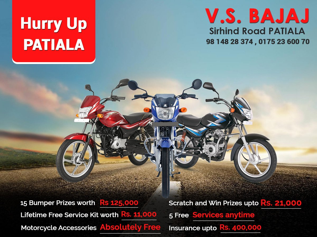 Vs Bajaj Patiala On Twitter Come And Win Bumper Prizes with regard to sizing 1200 X 900