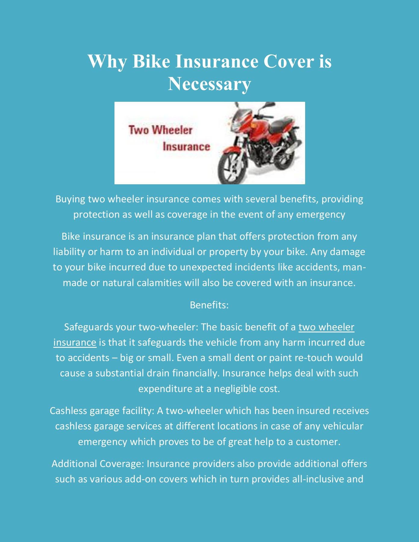 Why Bike Insurance Cover Is Necessary Pages 1 2 Text for size 1391 X 1800