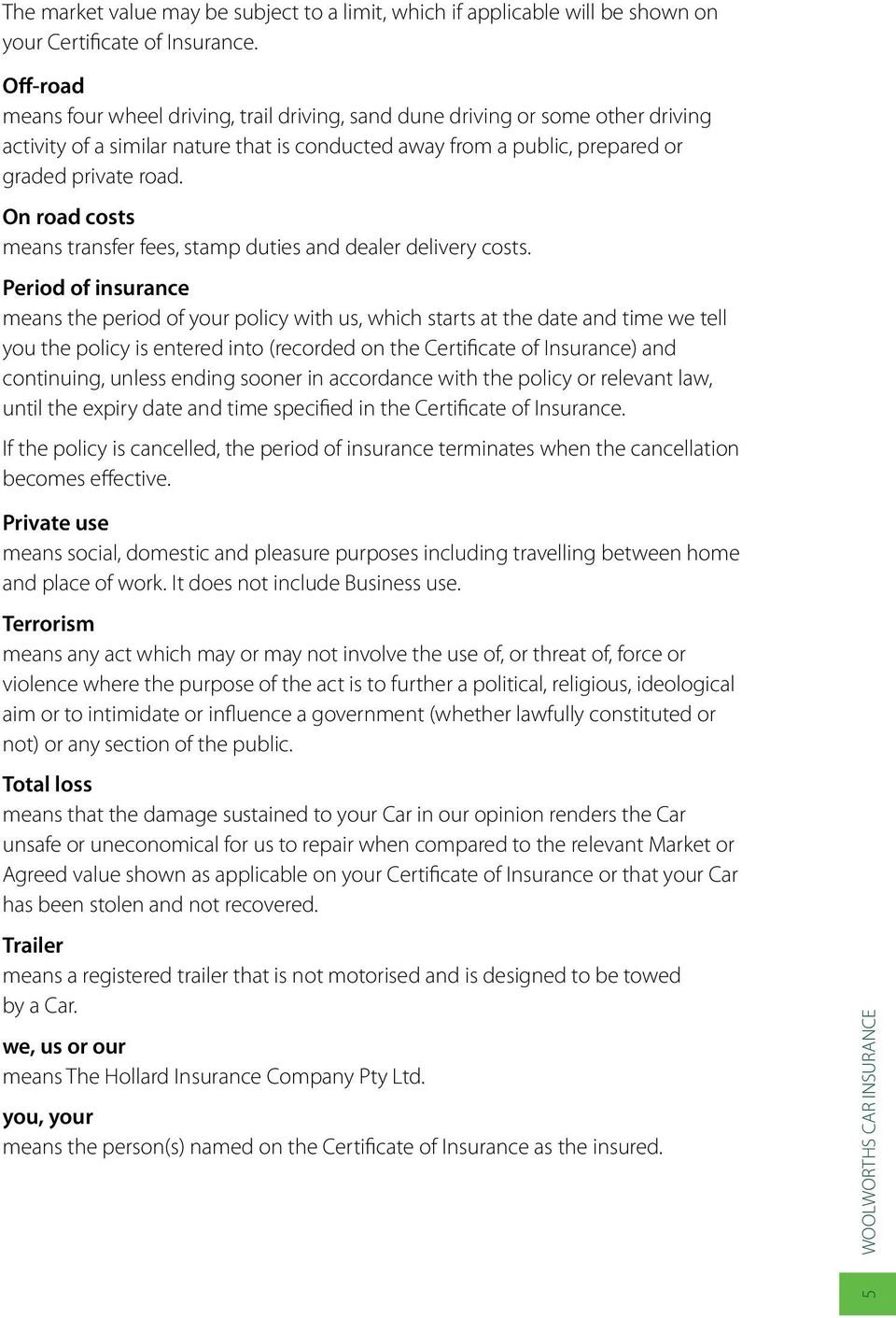 Woolworths Car Insurance Combined Product Disclosure in dimensions 960 X 1411