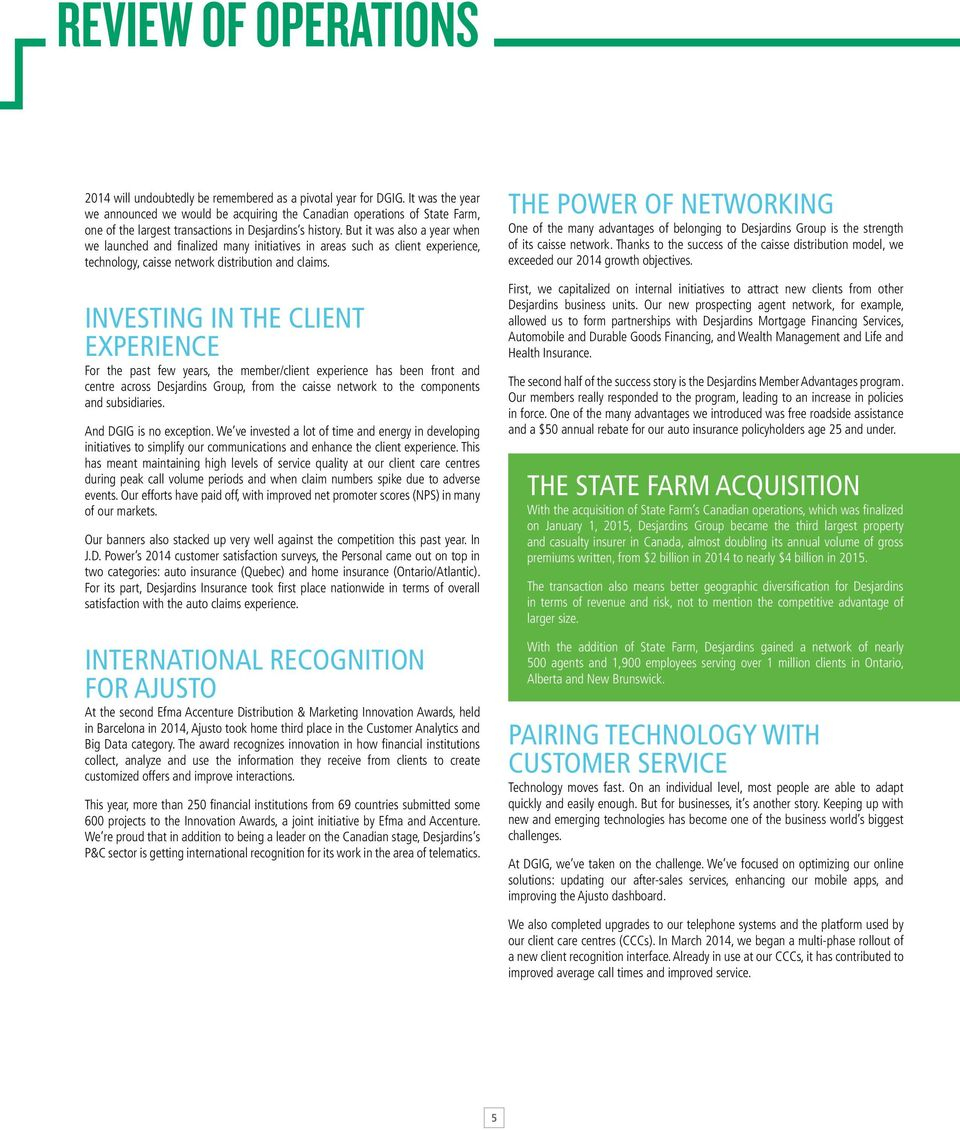 Your Desjardins Advantages 2014 Financial Review Desjardins throughout dimensions 960 X 1130